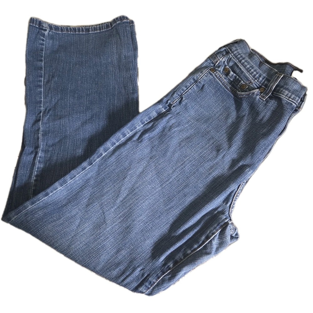 Levi's 512‎ Perfectly Slim Boot Cut Jeans Wom Sz 14 Medium Blue Denim Mid Rise - Picture 5 of 8